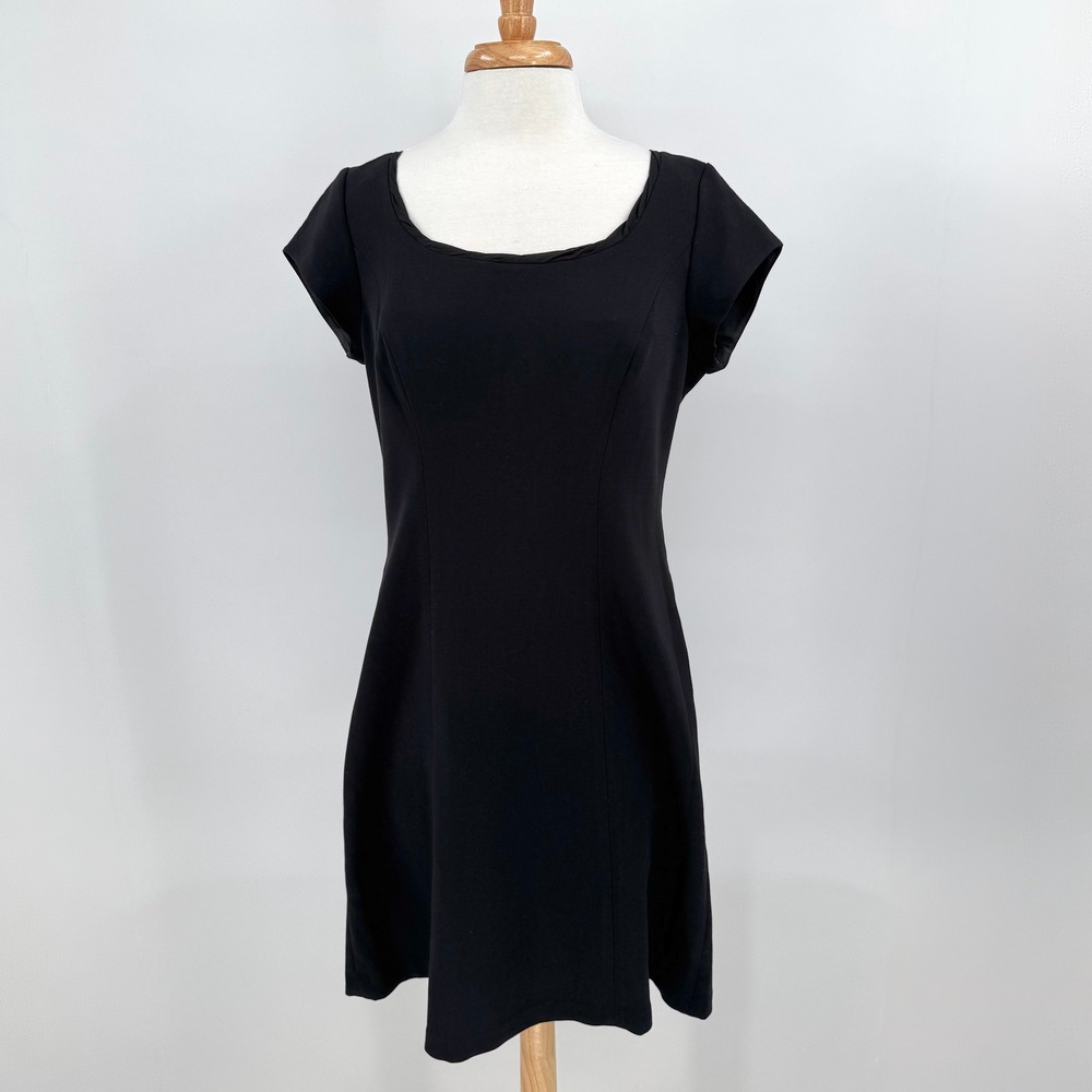 Cabi Womens Black Sheath Dress Style 840 Cap Sleeve‎ Scoop Neck NWT Size 12